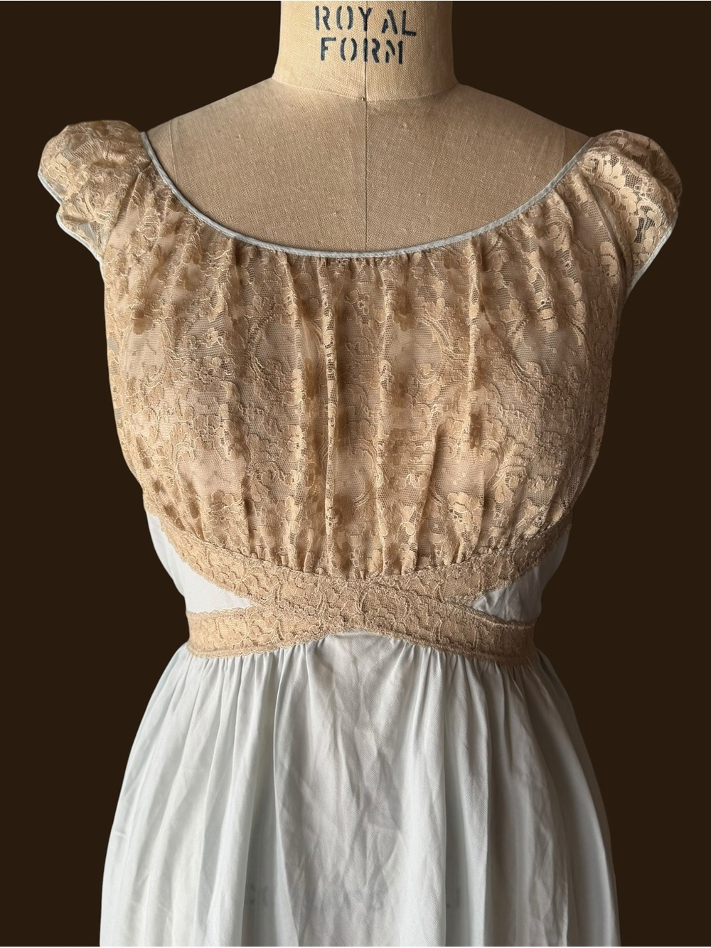 Vintage 50s Edwardian Inspired Lace Cotton Batiste Lingerie Slip Dress - Picture 3 of 10